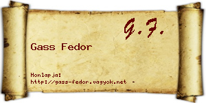Gass Fedor névjegykártya